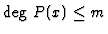 ${\rm deg}\ P(x) \le m$