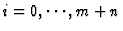 $i=0,\cdots,m+n$
