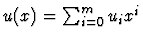 $u(x)=\sum_{i=0}^m u_ix^i$