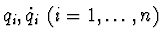 $q_{i}, \dot q_{i} \ (i=1,\ldots,n)$