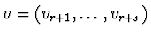 $v=(v_{r+1},\ldots,v_{r+s})$