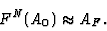 \begin{displaymath}F^N(A_0) \approx A_F.
\end{displaymath}