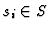 $s_i \in S$