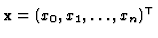 ${\bf x}=(x_0, x_1,
\dots, x_n)^\top$