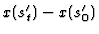$x(s_t^\prime)-x(s_0^\prime)$