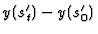 $y(s_t^\prime)-y(s_0^\prime)$