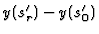 $y(s_r^\prime)-y(s_0^\prime)$