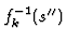 $f_k^{-1}(s^{\prime\prime})$