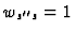 $w_{s^{\prime\prime}s}=1$