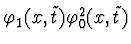 $\varphi_1^{\vphantom{+}}(x,\tilde t)\varphi_0^2(x,\tilde
t)$