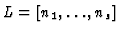 $L=[n_1,\ldots,n_s]$