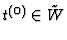 $t^{(0)}\in
\tilde W$