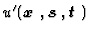 $u^{\prime}(\mbox{\boldmath$x$ },\mbox{\boldmath$s$ },\mbox{\boldmath$t$ })$