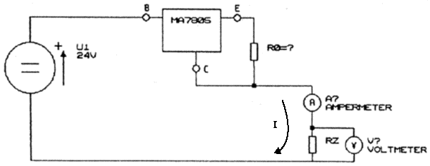 Obr. 1: Schma zapojen MA7805 jako zdroje proudu